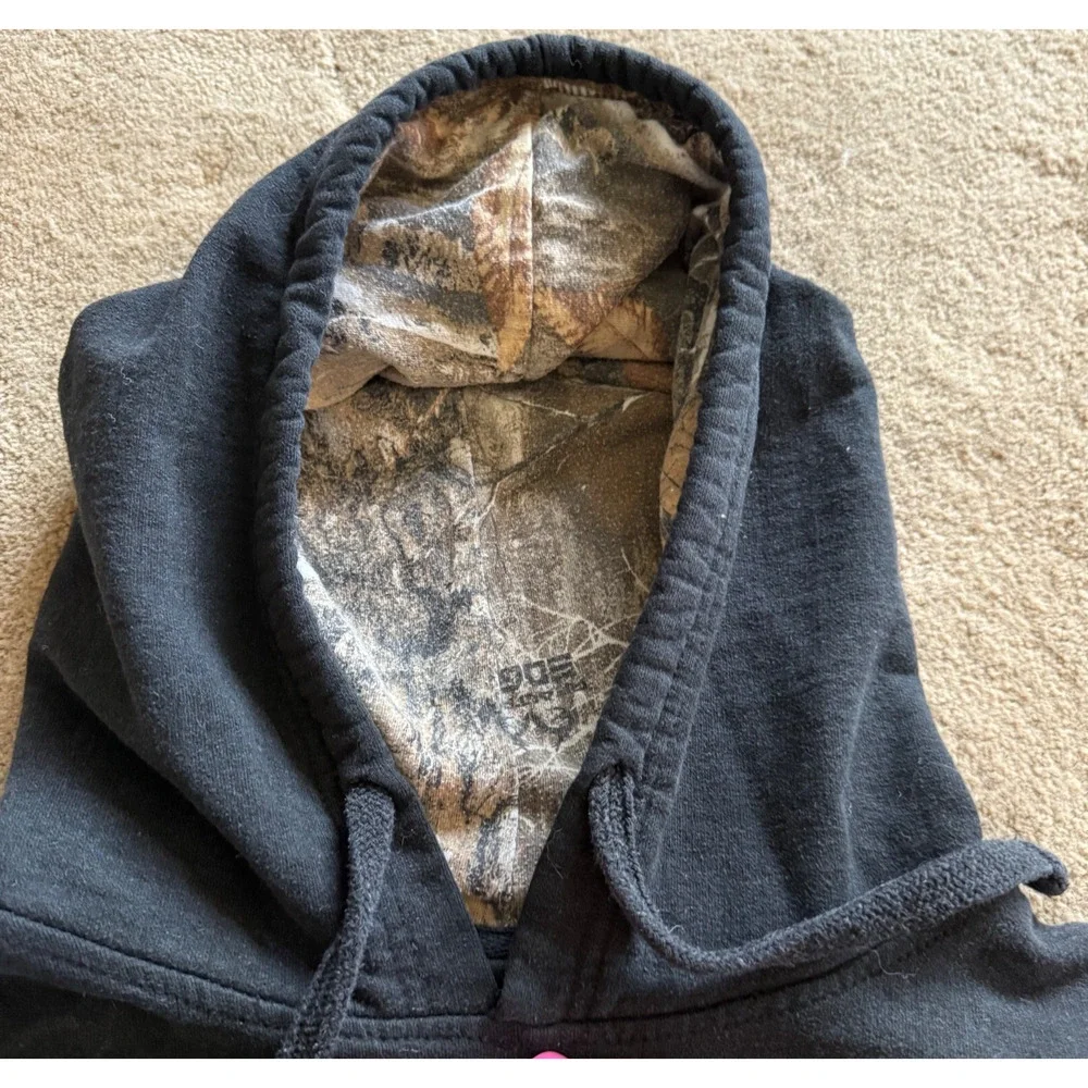 Realtree Hoodie Sweatshirt iBlack Pullover Long Sleeve Kangaroo Pockets Camo XL